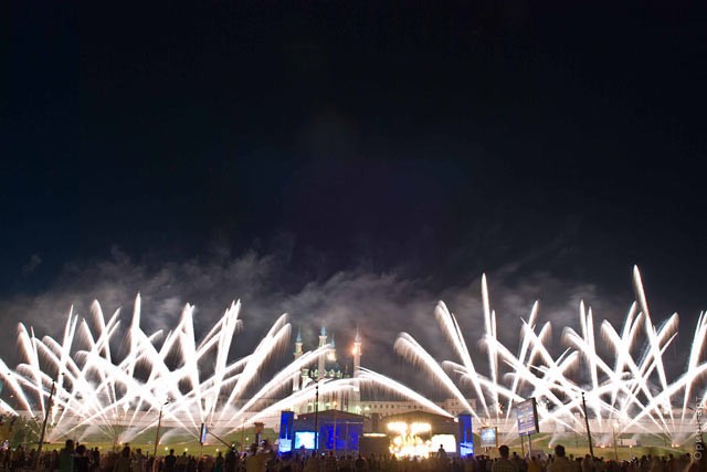 Большой фейерверк для музыкального фестиваля в Казани